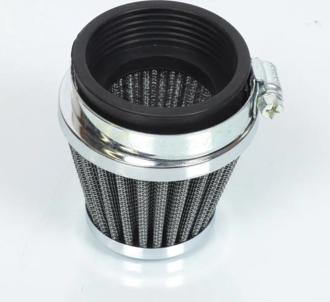 Cornet filtre à air conique chromé Ø55 pour moto vintage old school Vicma E8A