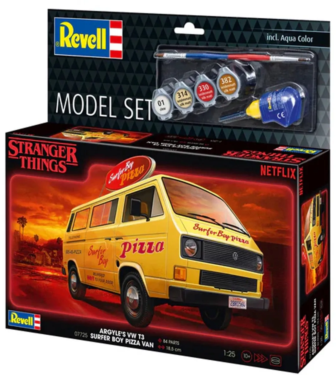Revell 67725 Stranger Things Surfer Boy Pizza Bus Modelbouwpakket 1:25 - 84 Onderdelen