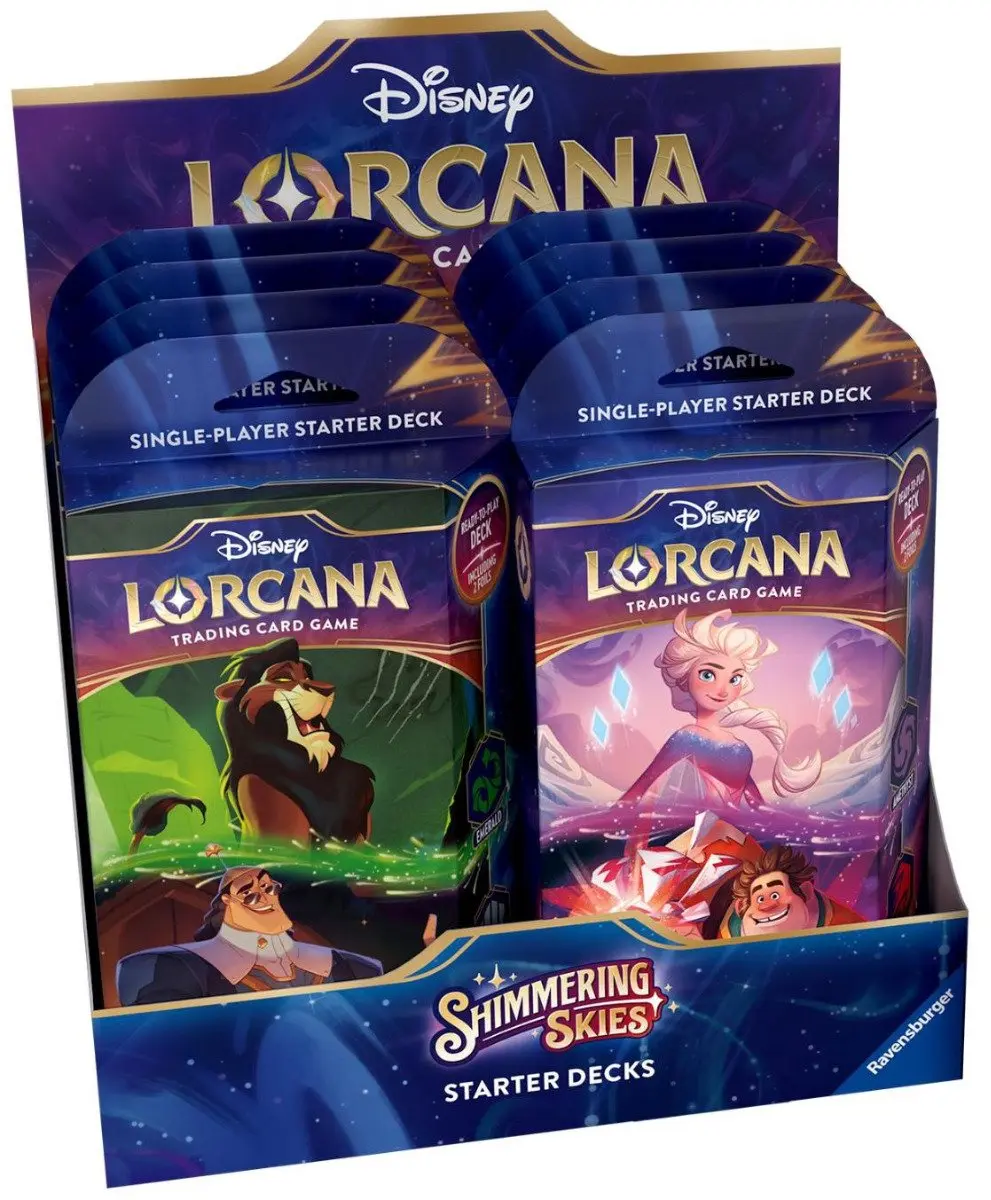 Ravensburger Disney Lorcana TCG Shimmering Skies Starter Deck Display - 8 Decks