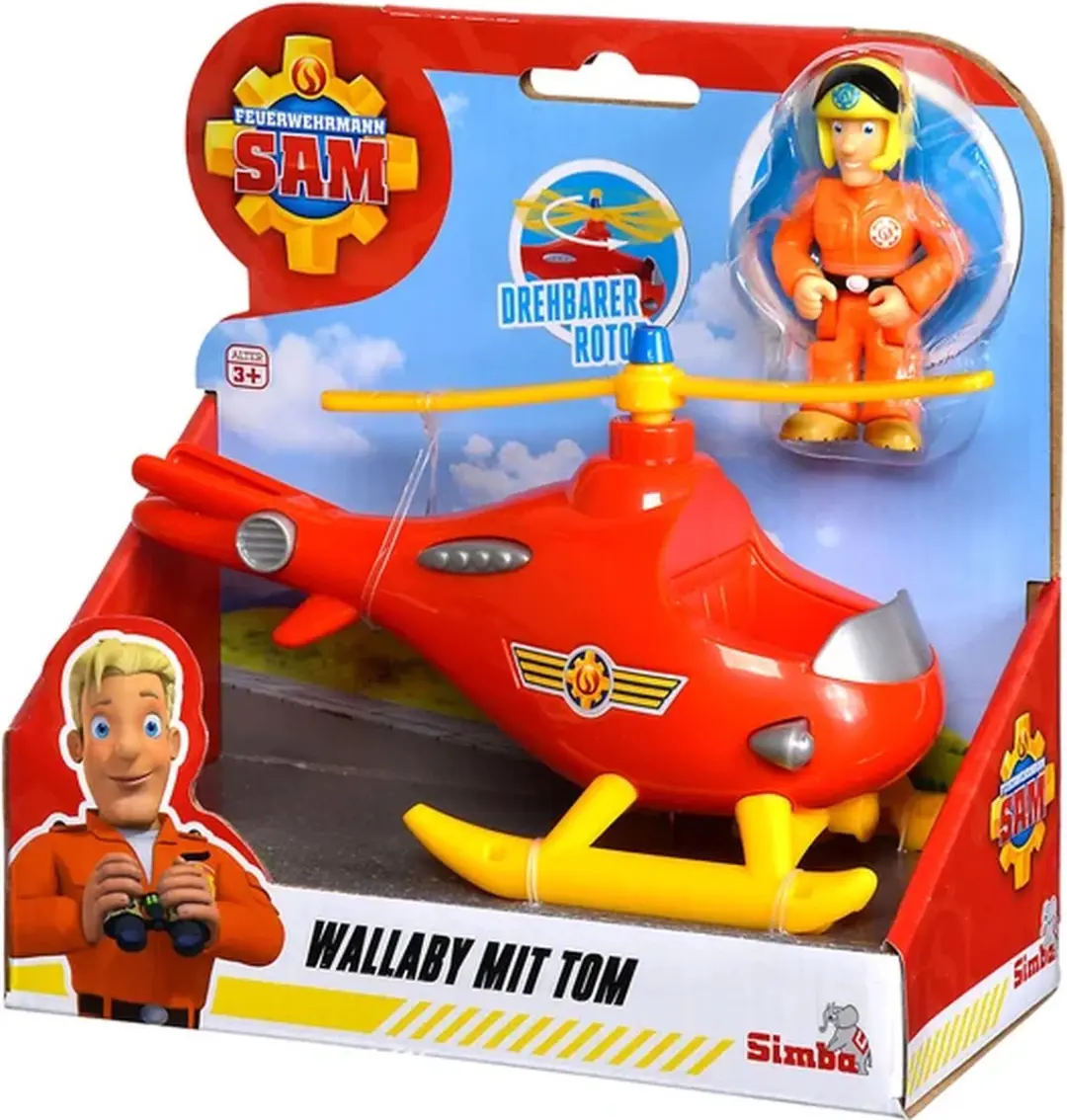 Simba Brandweerman Sam Wallaby Helikopter - Rood/Geel/Blauw - afbeelding 3 van 6