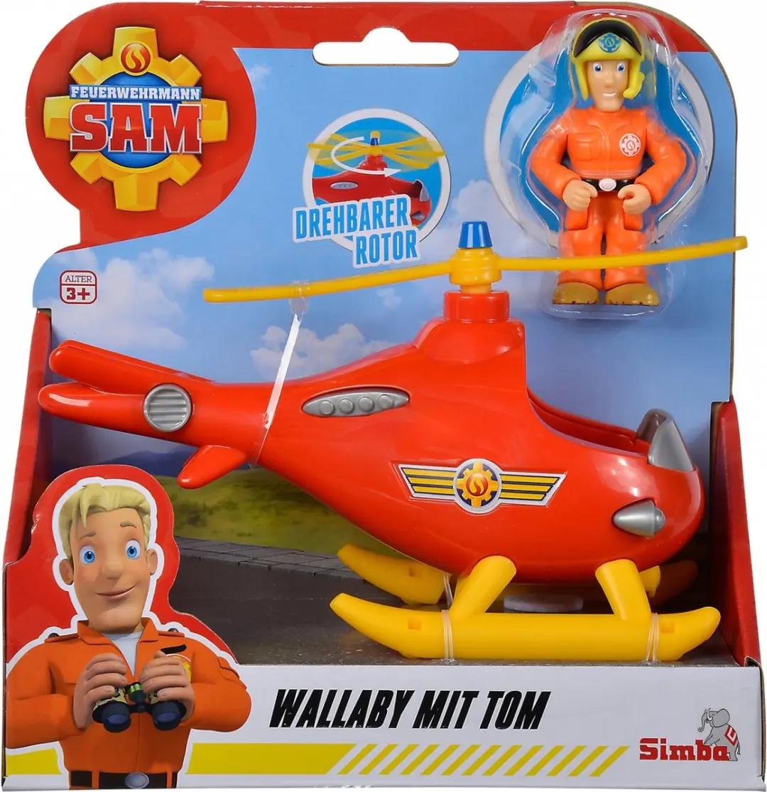Simba Brandweerman Sam Wallaby Helikopter - Rood/Geel/Blauw - afbeelding 6 van 6