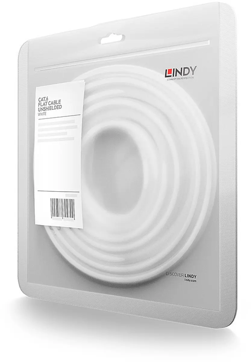 Lindy Cat.6 Flachband-Patchkabel 3m - Wit