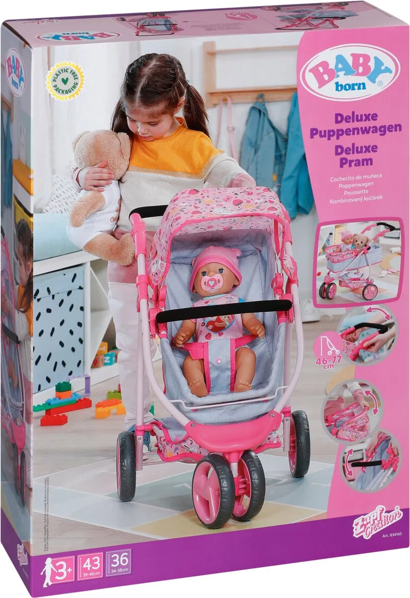 Baby Born Deluxe Poppenwagen 834145 - Multikleur