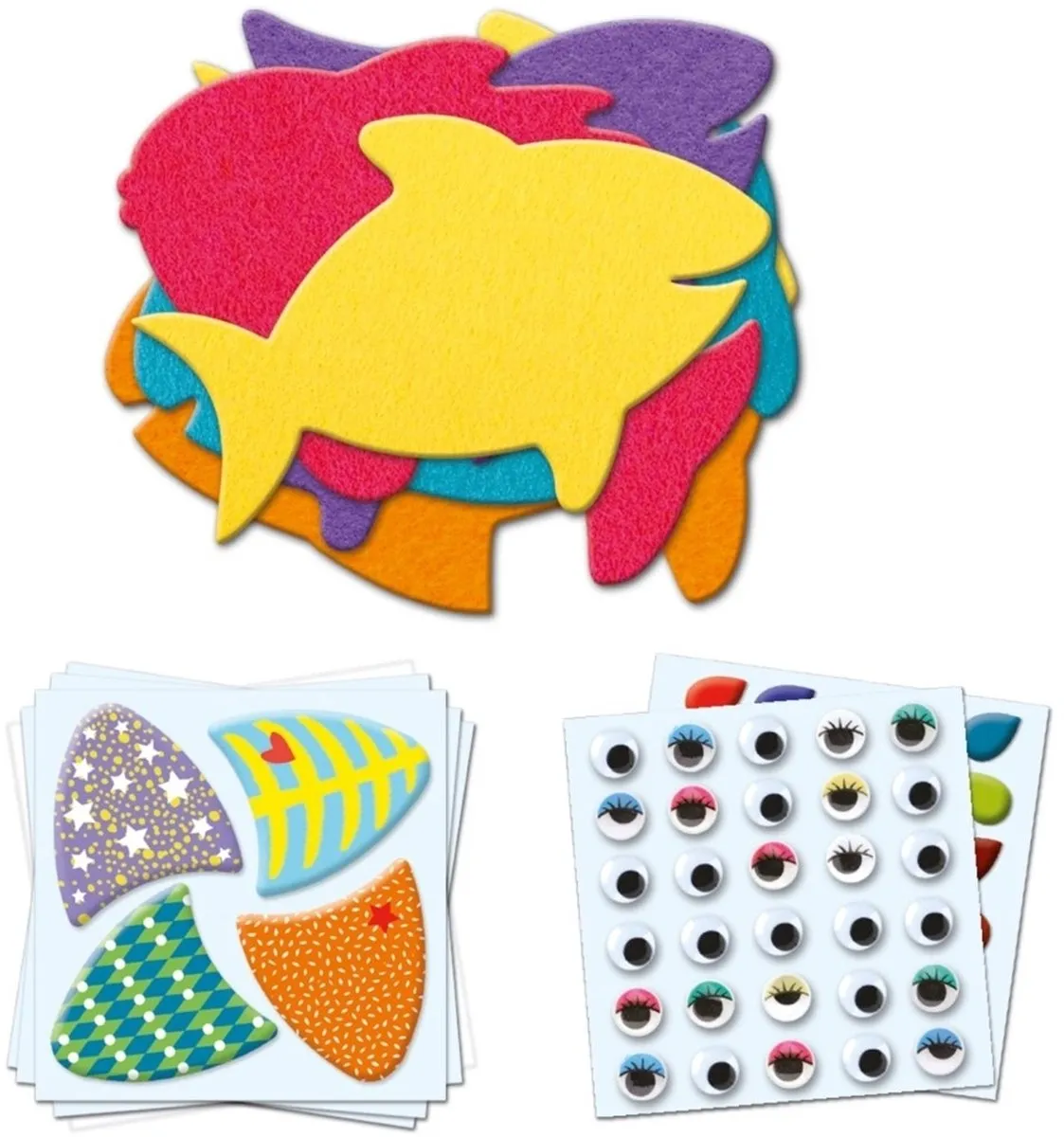 Djeco Knutselset Vissen Stickers - Multicolor - 24 Stuks