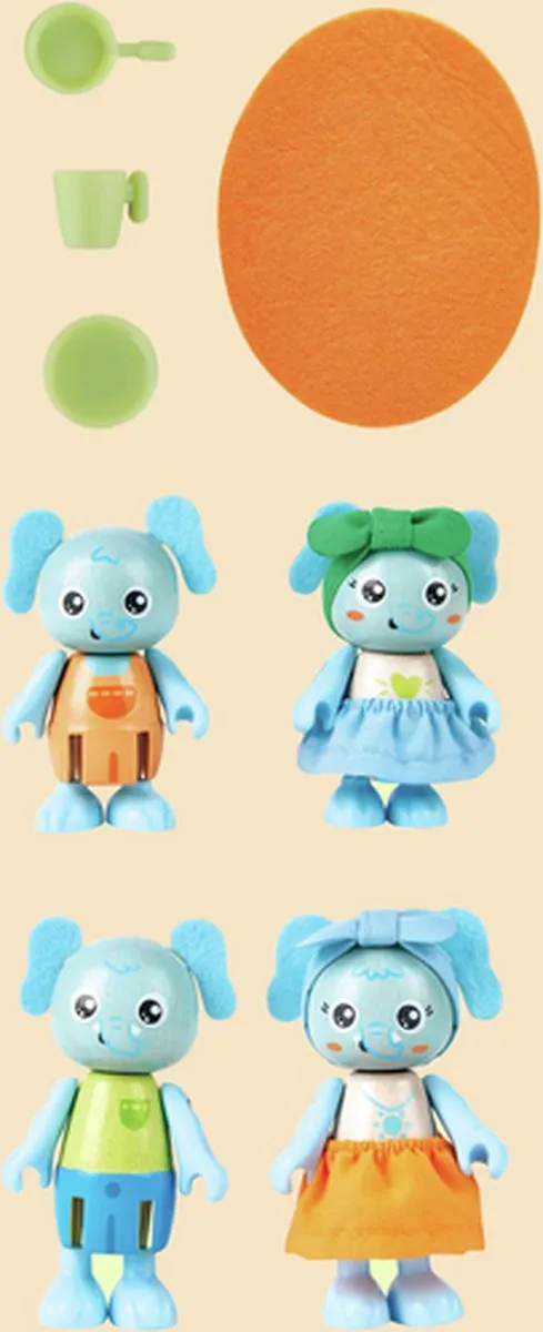 Hape Familie Olifant Poppenhuispop