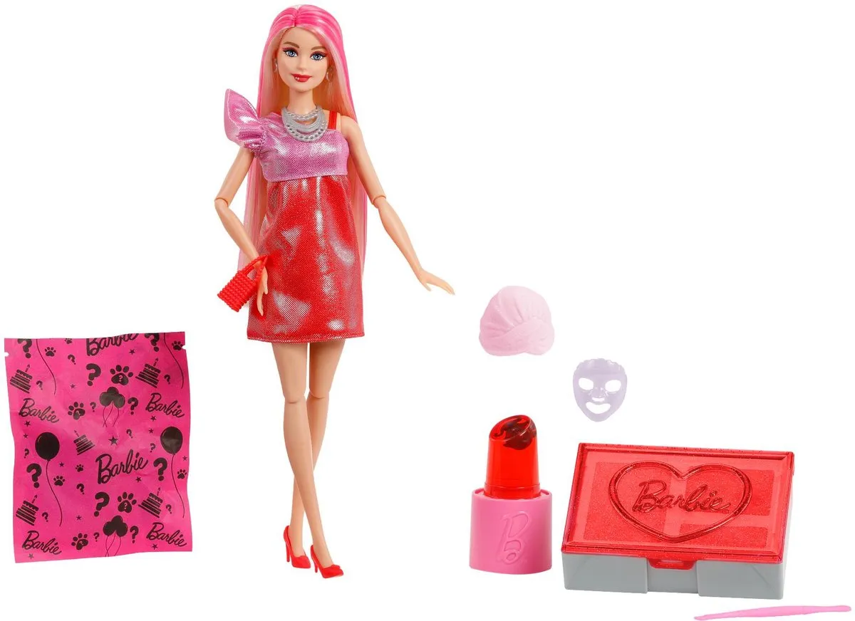 Barbie Uitpakparty Chic Feestje Pop JFY68 - Rood