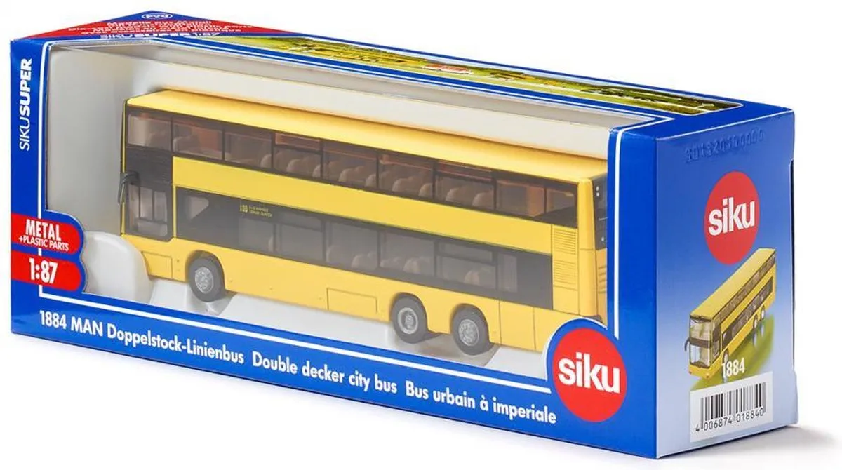 SIKU 1884 MAN Dubbeldekker-stadsbus 1:87 - Geel