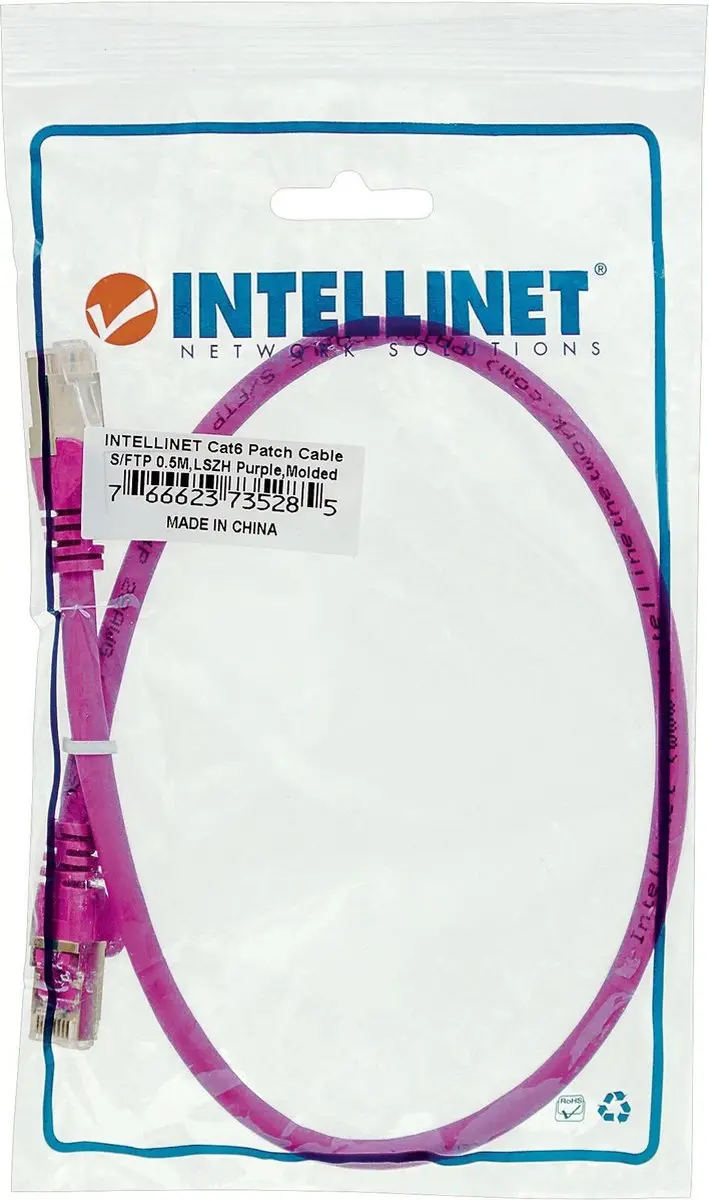 Intellinet 735247 Netwerkkabel Cat6 S/FTP 0,5m - Rood - afbeelding 6 van 6
