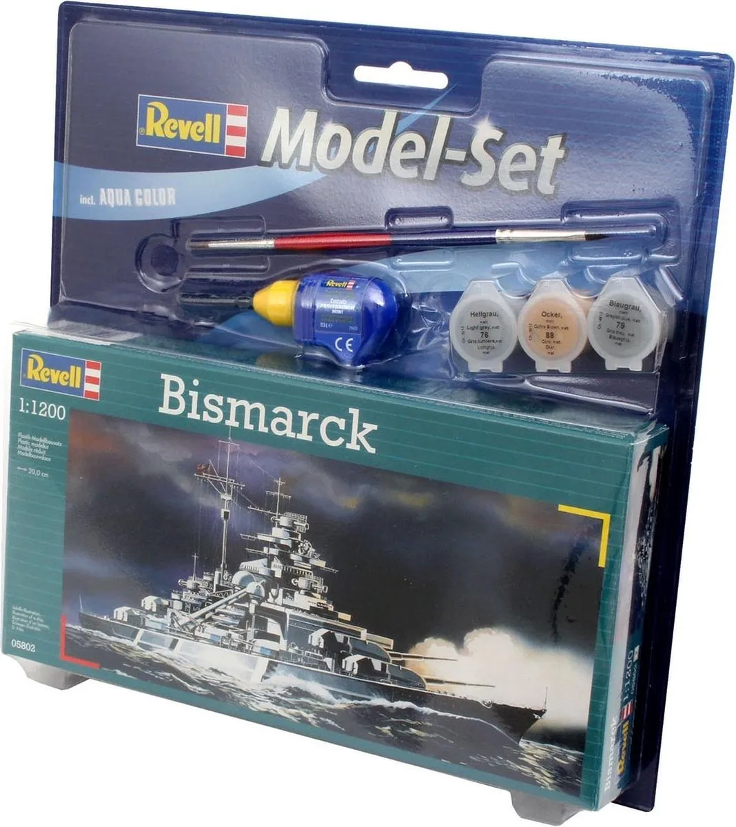 Revell 65802 Bismarck Modelbouwpakket Schip 1:1200 - 31 Onderdelen - Multi