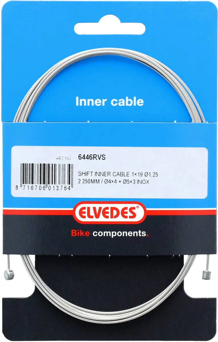 Elvedes Versnellingsbinnenkabel 2,25m - RVS - 1x19 draads - afbeelding 3 van 6