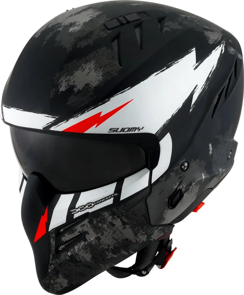 Suomy Armor Hi Volt Zwart Wit Jethelm