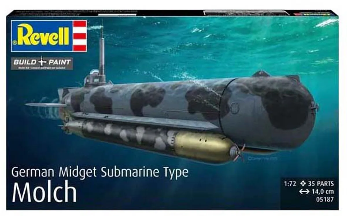 Revell 05187 Duitse Molch Type Midget Submarine WWII - 1:72 - Modelbouwpakket