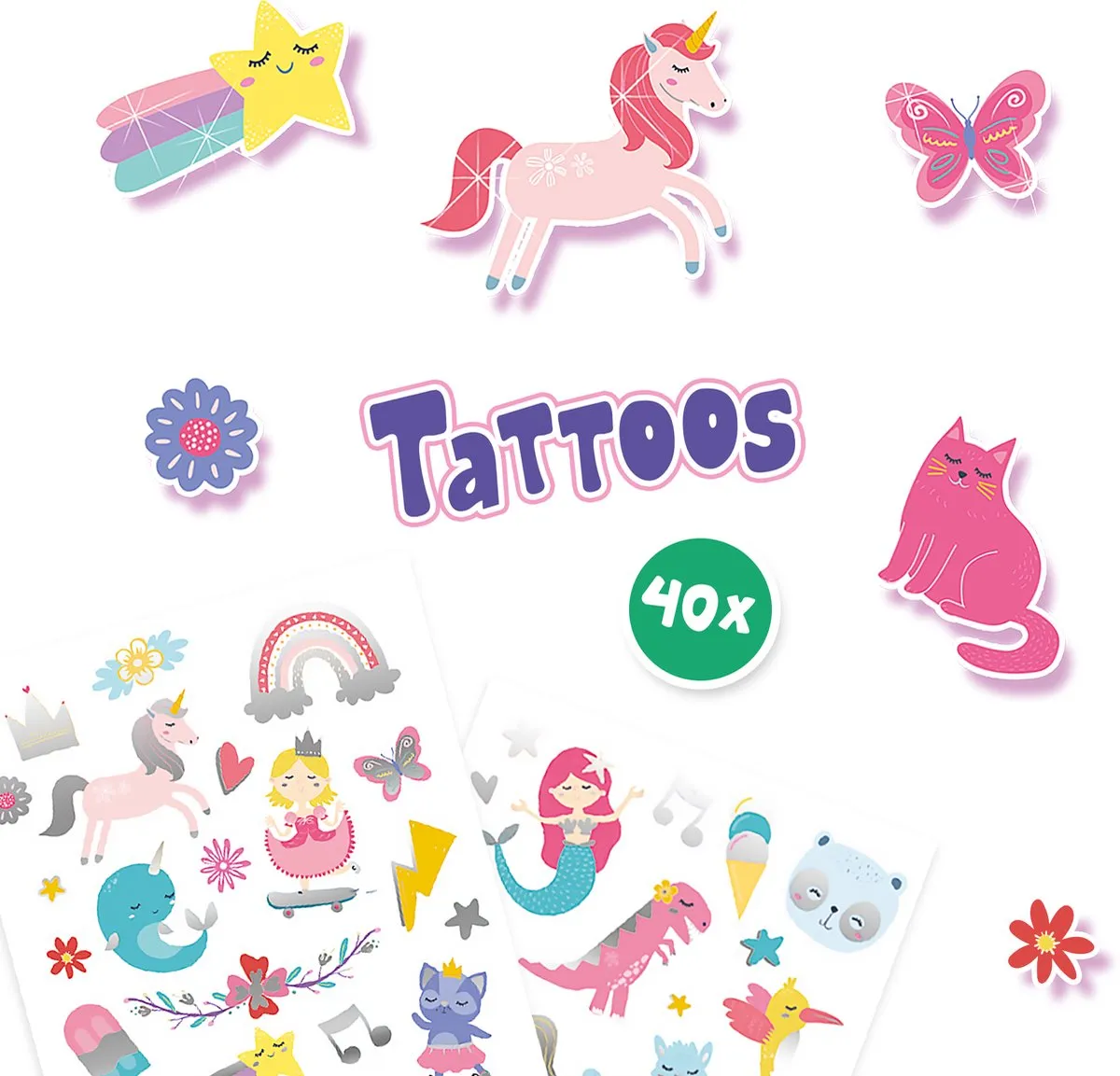 SES Creative Sprookjes Tattoos 40 Stuks - Afwasbaar