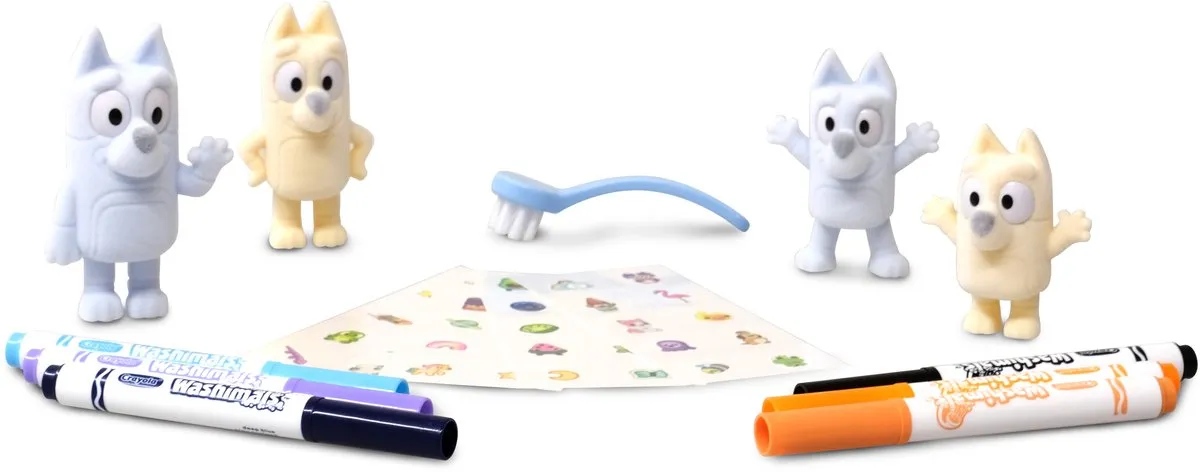 Crayola Washimals Bluey Knutselset - 4 Puppy's 6 Stiften
