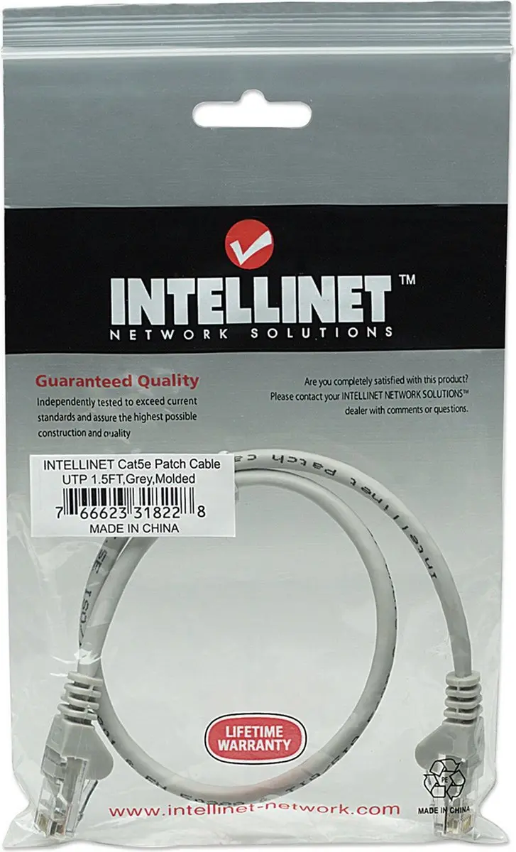 Intellinet 318228 Netwerkkabel RJ45 0.45m - Grijs - afbeelding 6 van 6