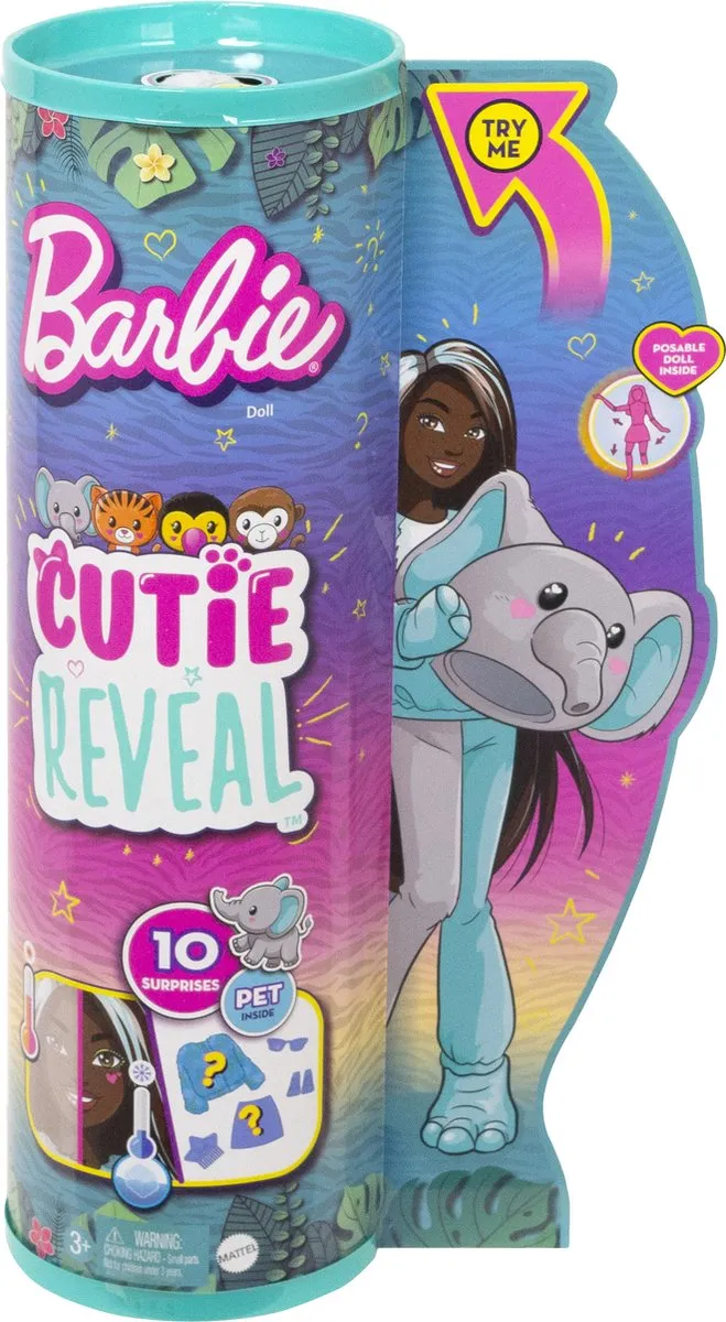 Barbie Cutie Reveal Jungle Olifant Pop