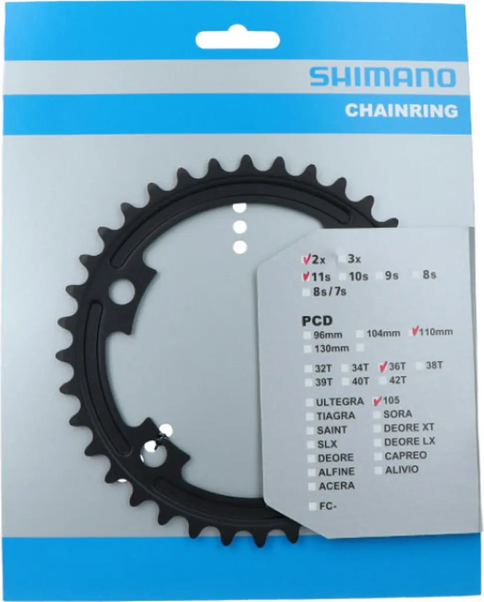 Shimano 105 FC-R7000 Kettingblad 36T - 2x11-Speed - Zwart