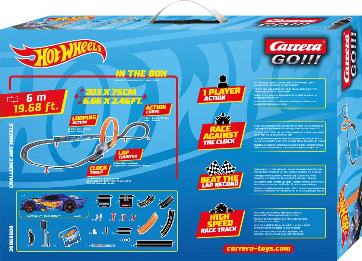 Carrera Go!!! Racebaan Blauw Night Shifter vs. Rood HW50 Concept 6m