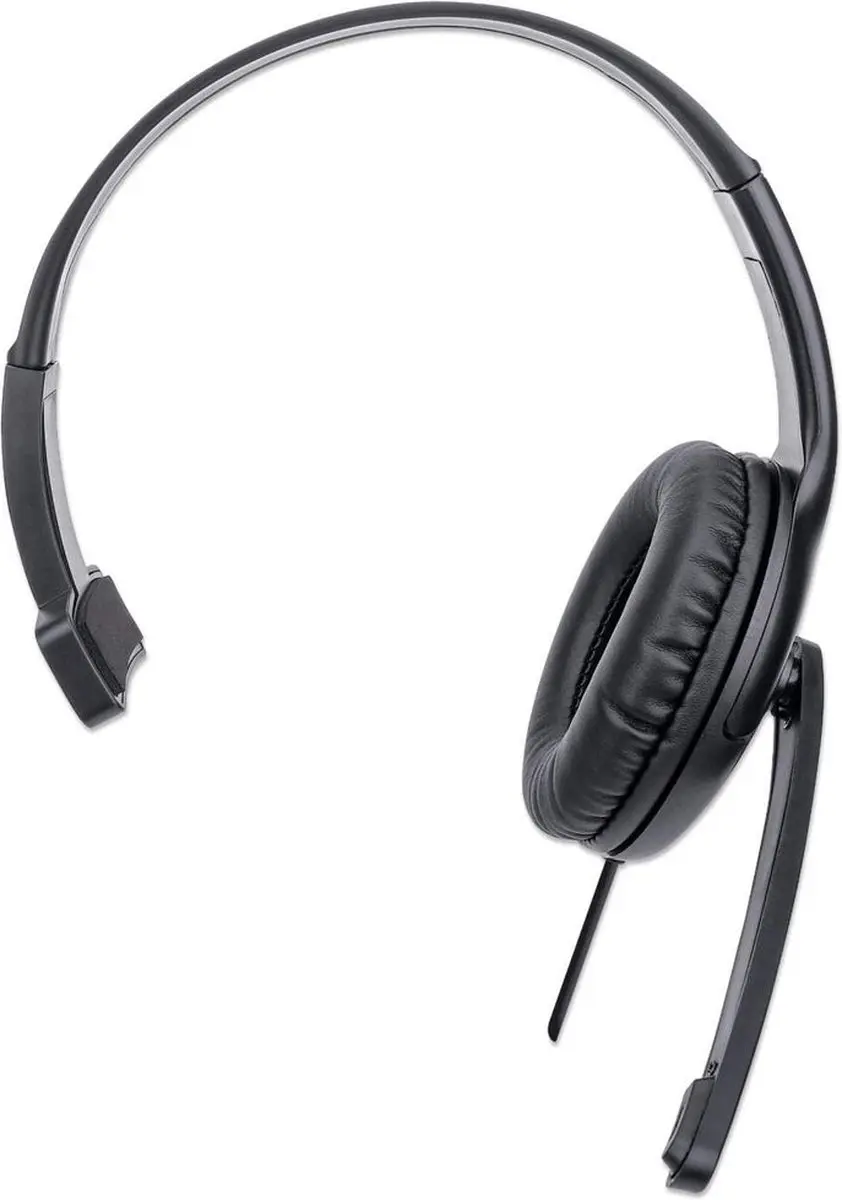 Manhattan Mono Serie USB Hoofdtelefoon - Zwart - afbeelding 5 van 6
