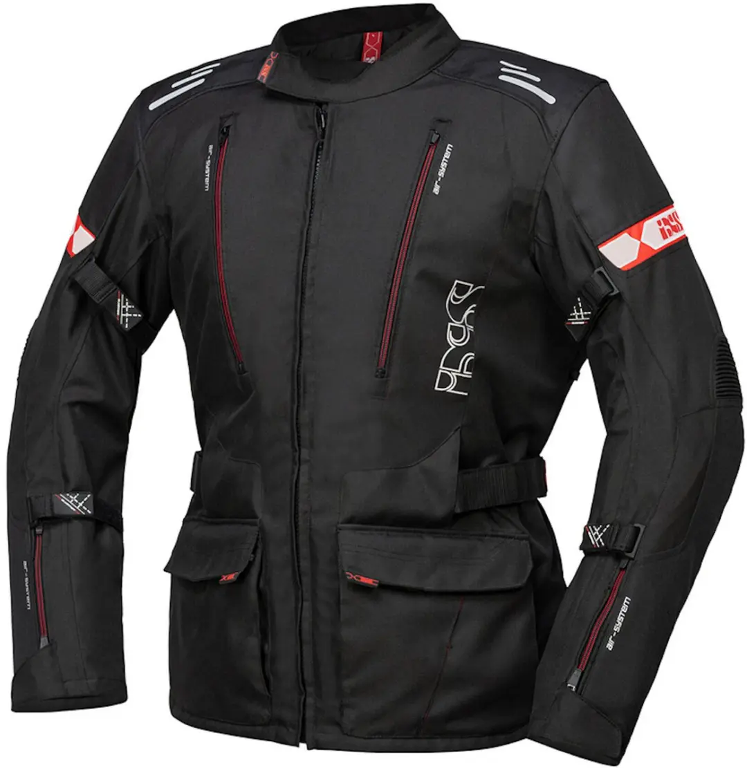 IXS Lorin-ST Zwart Rood Textiele Motorjas