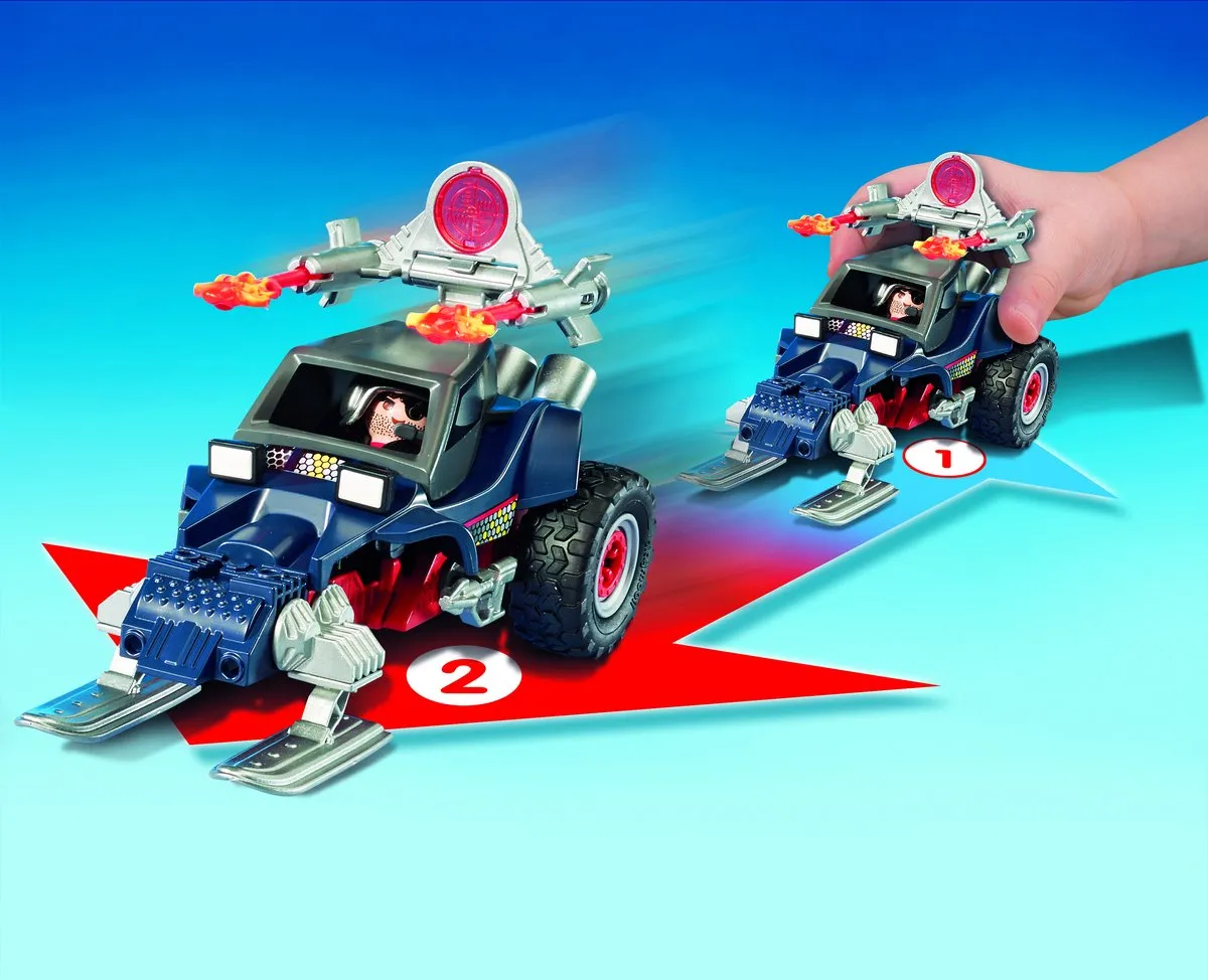 Playmobil Sneeuwscooter met Ijspiraat 9058 - Meerkleurig