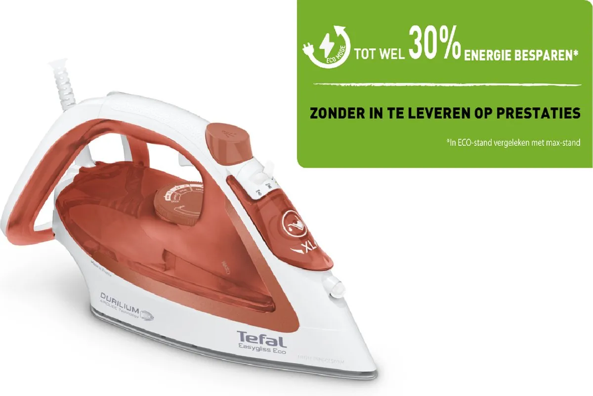 Tefal Easygliss Eco FV5782 Stoomstrijkijzer 2800W - Wit/Oranje