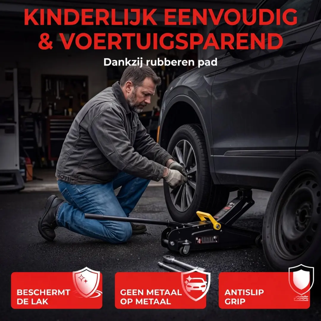 Deuba Bandenwisselset 6-delig - Autokrik 2 Ton + Momentsleutel Grijs