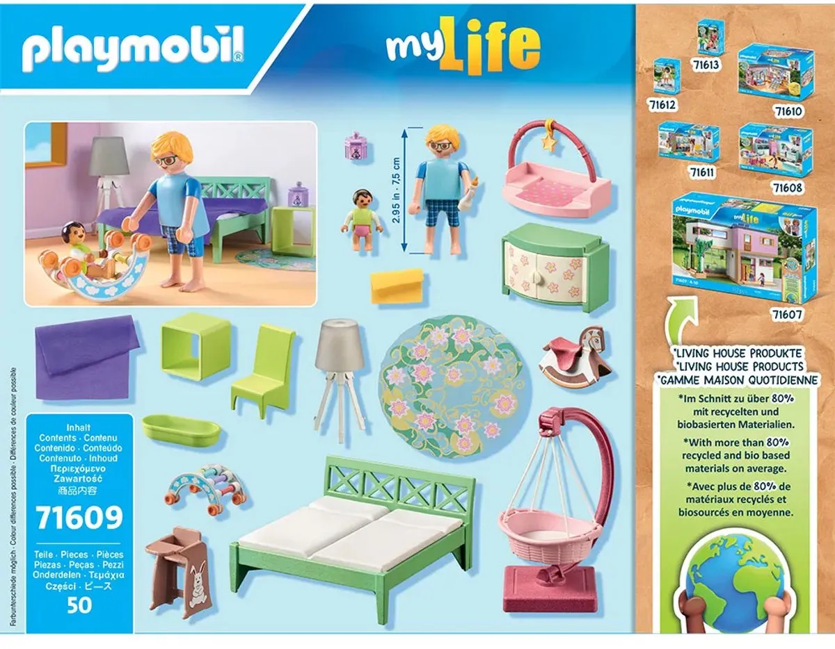 Playmobil My Life Slaapkamer met Baby Speelhoek 71609 - Multicolor