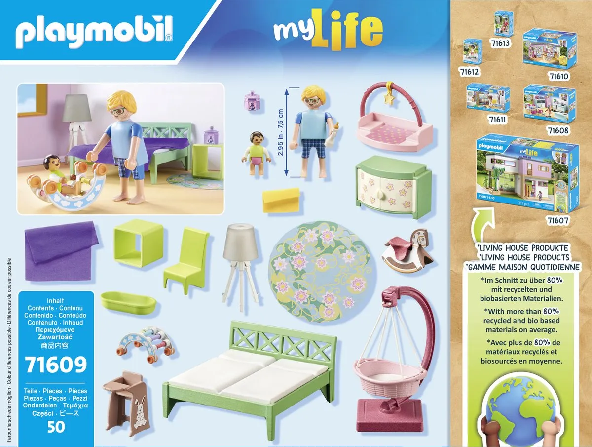 Playmobil My Life Slaapkamer met Baby Speelhoek 71609 - Multicolor