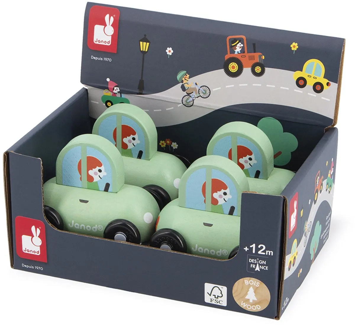 Janod Cross Roads Houten Groene Auto 11.5913 - afbeelding 6 van 6