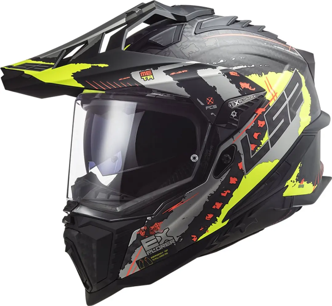 LS2 MX701 C Explorer Extend Mat H-V Geel Adventure Helm