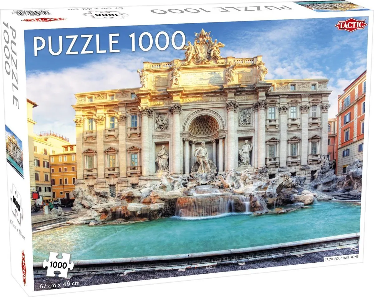 Tactic Puzzel Around the World Trevi Fountain Rome 1000 Stuks - Multicolor