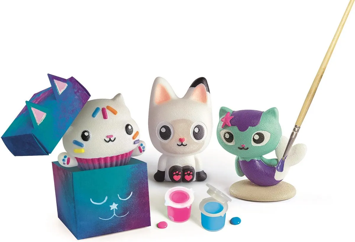 Clementoni Gabby's Dollhouse Chalk Creations - Gipsen Beeldjes Maken & Schilderen Multicolor
