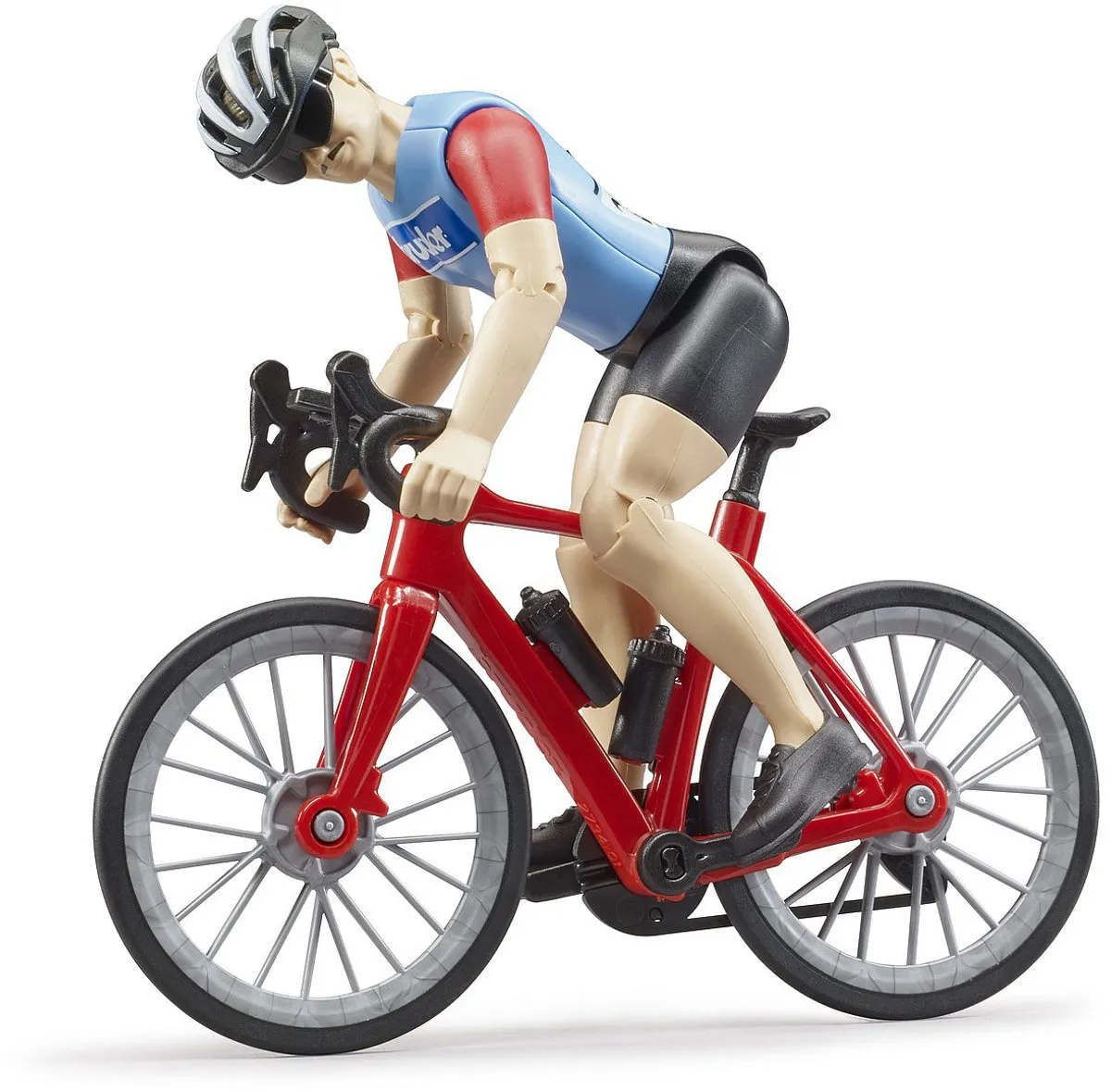 Bruder bworld Wielrenner BF63110 - Speelfiguur 3+ jaar - Rood/Blauw