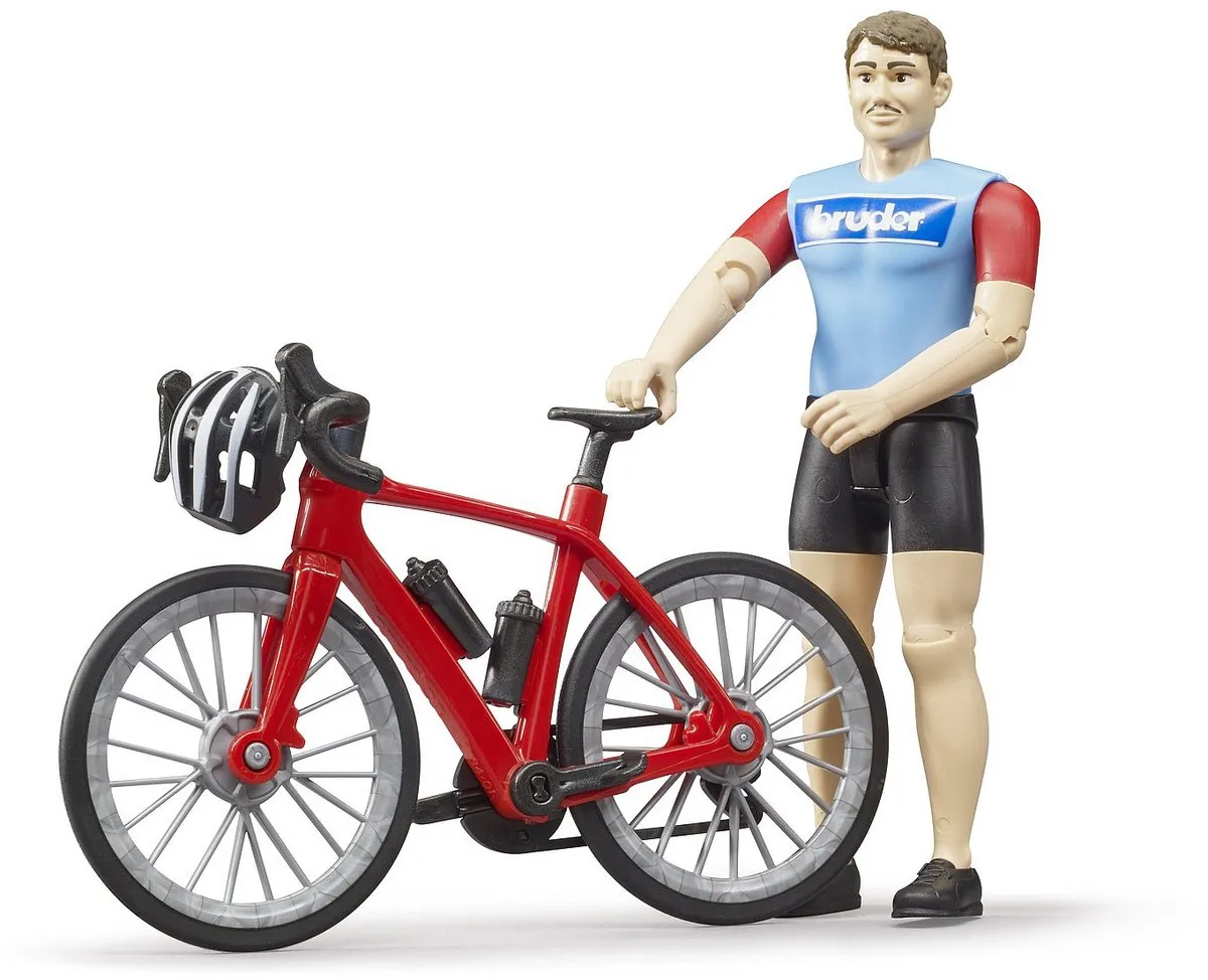 Bruder bworld Wielrenner BF63110 - Speelfiguur 3+ jaar - Rood/Blauw