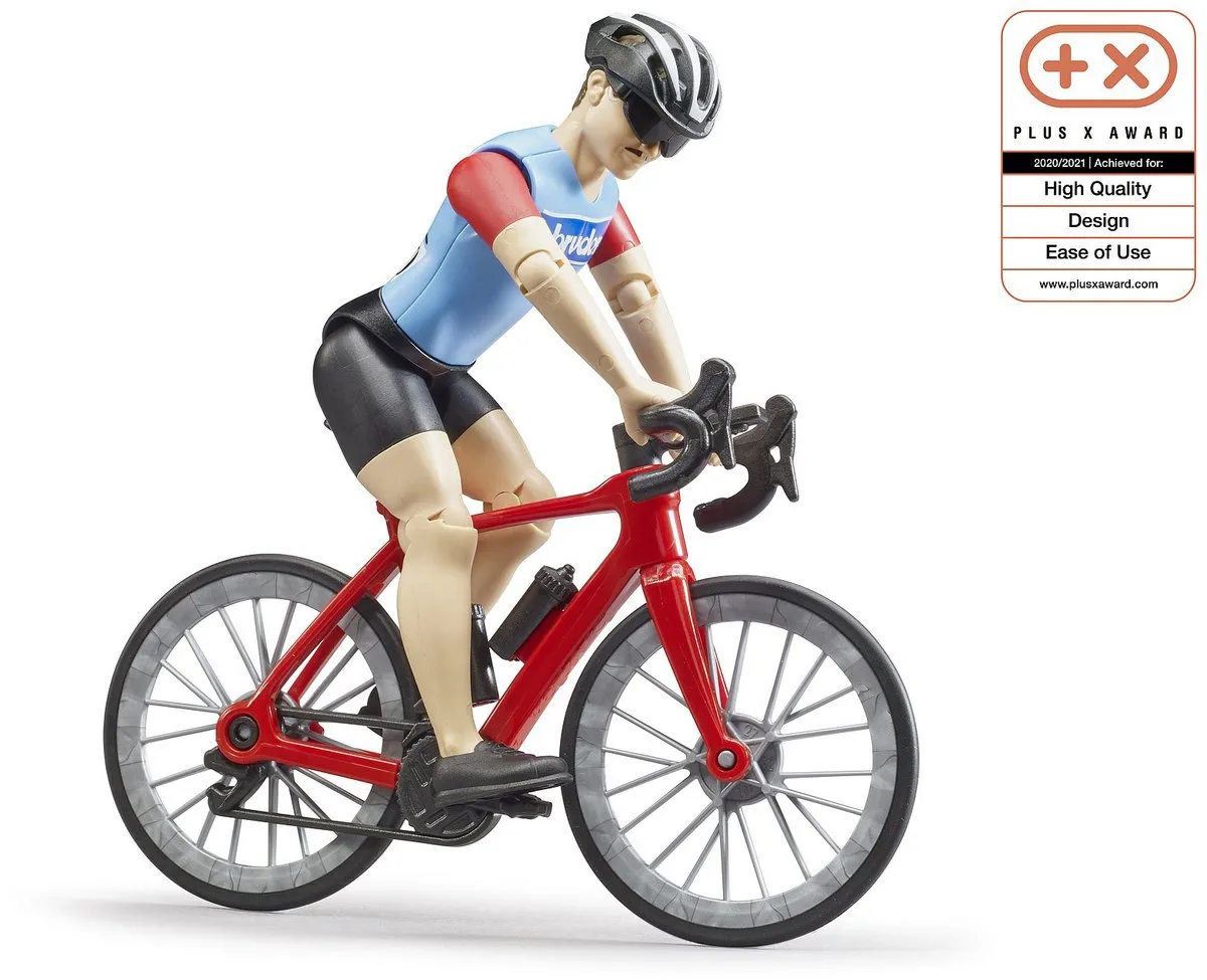 Bruder bworld Wielrenner BF63110 - Speelfiguur 3+ jaar - Rood/Blauw
