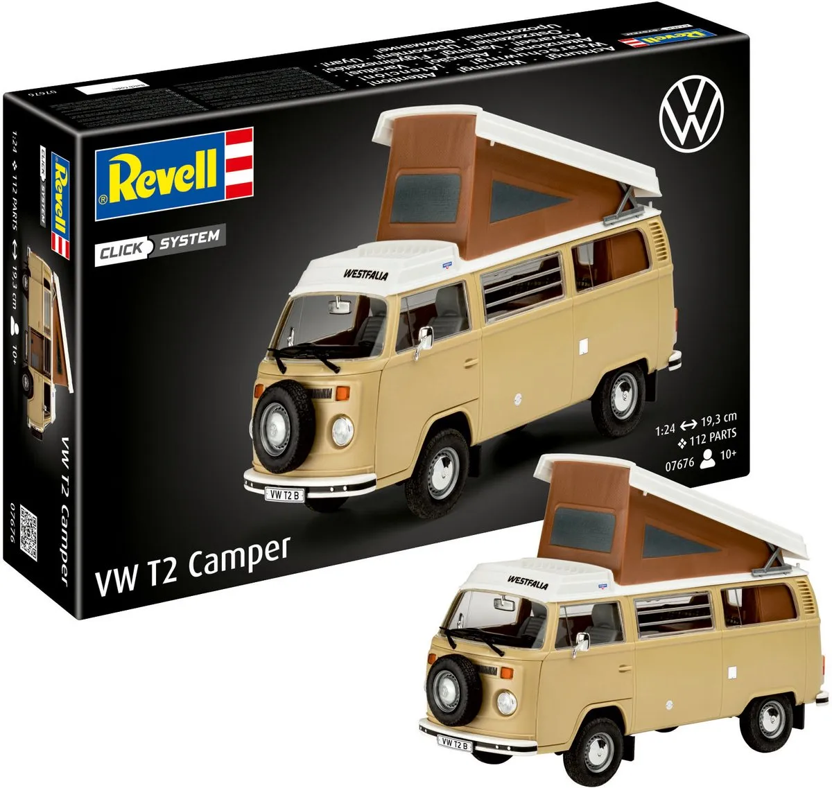 Revell 07676 Volkswagen T2 Camper Bus Modelbouwpakket - 1:24 - Multi