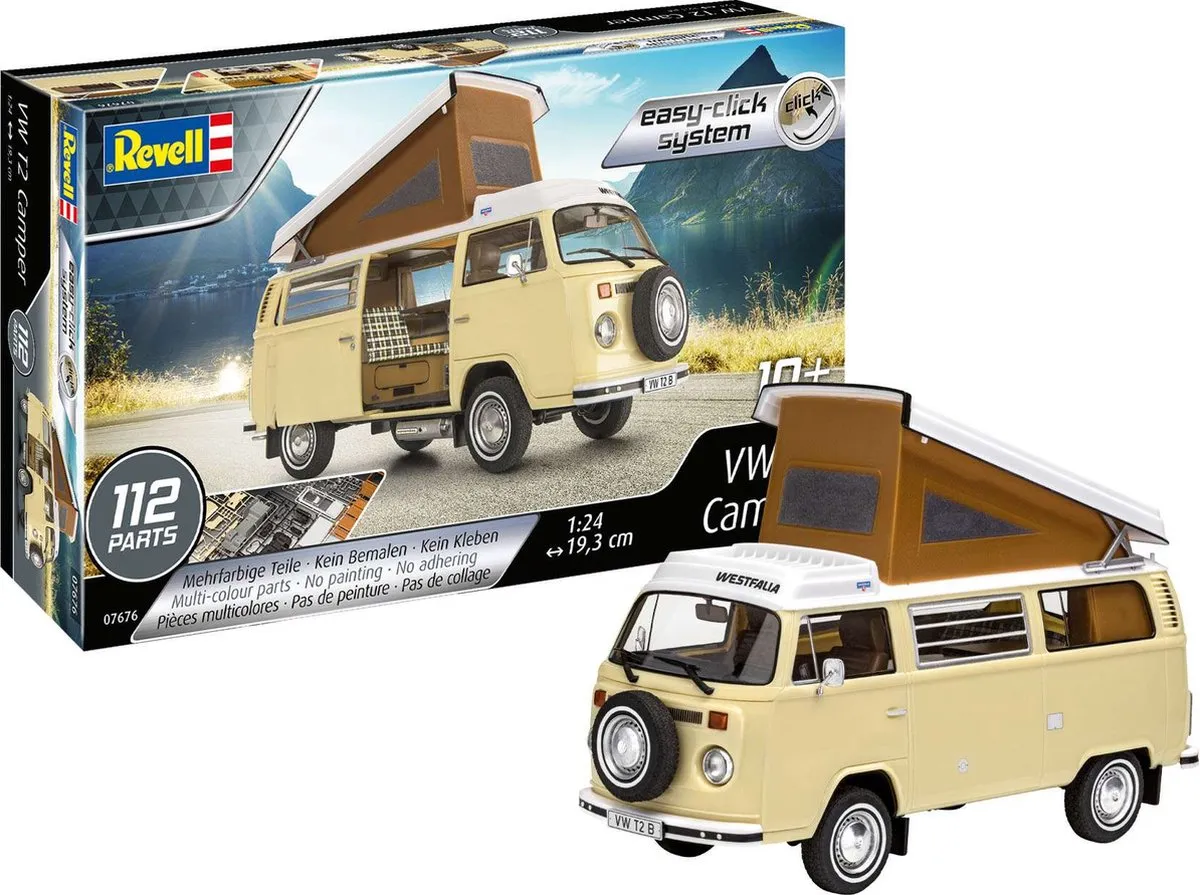 Revell 07676 Volkswagen T2 Camper Bus Modelbouwpakket - 1:24 - Multi