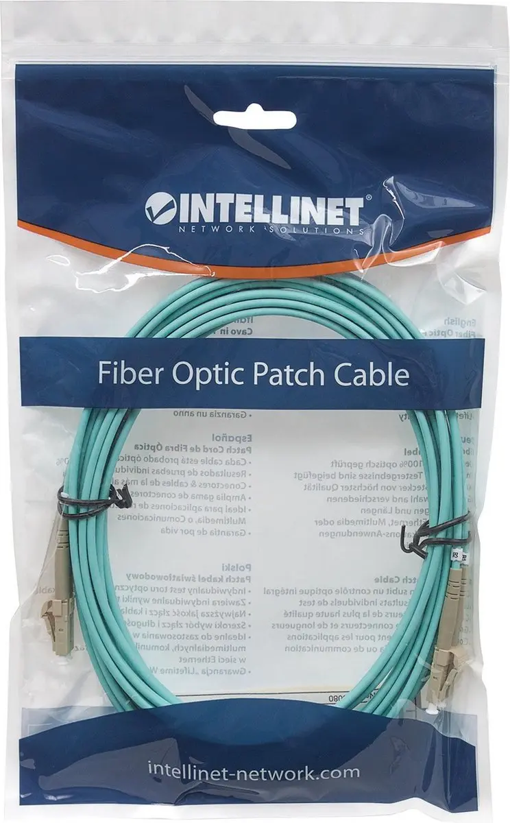 Intellinet 750868 Glasvezelkabel OM3 LC Aqua - 1m