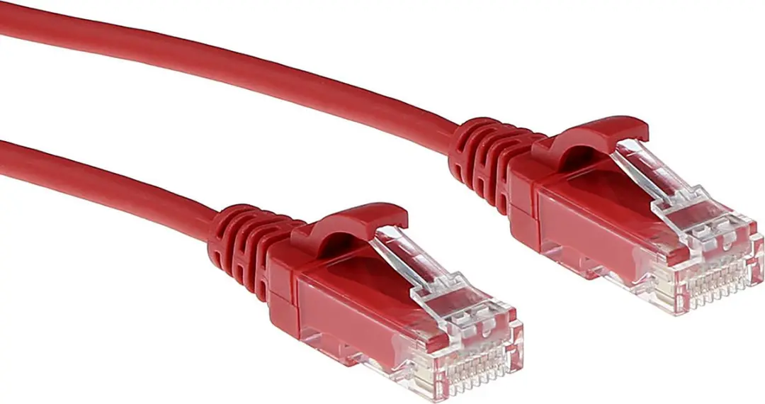ACT Rode 0.25 meter LSZH U/UTP CAT6 datacenter slimline patchkabel snagless met