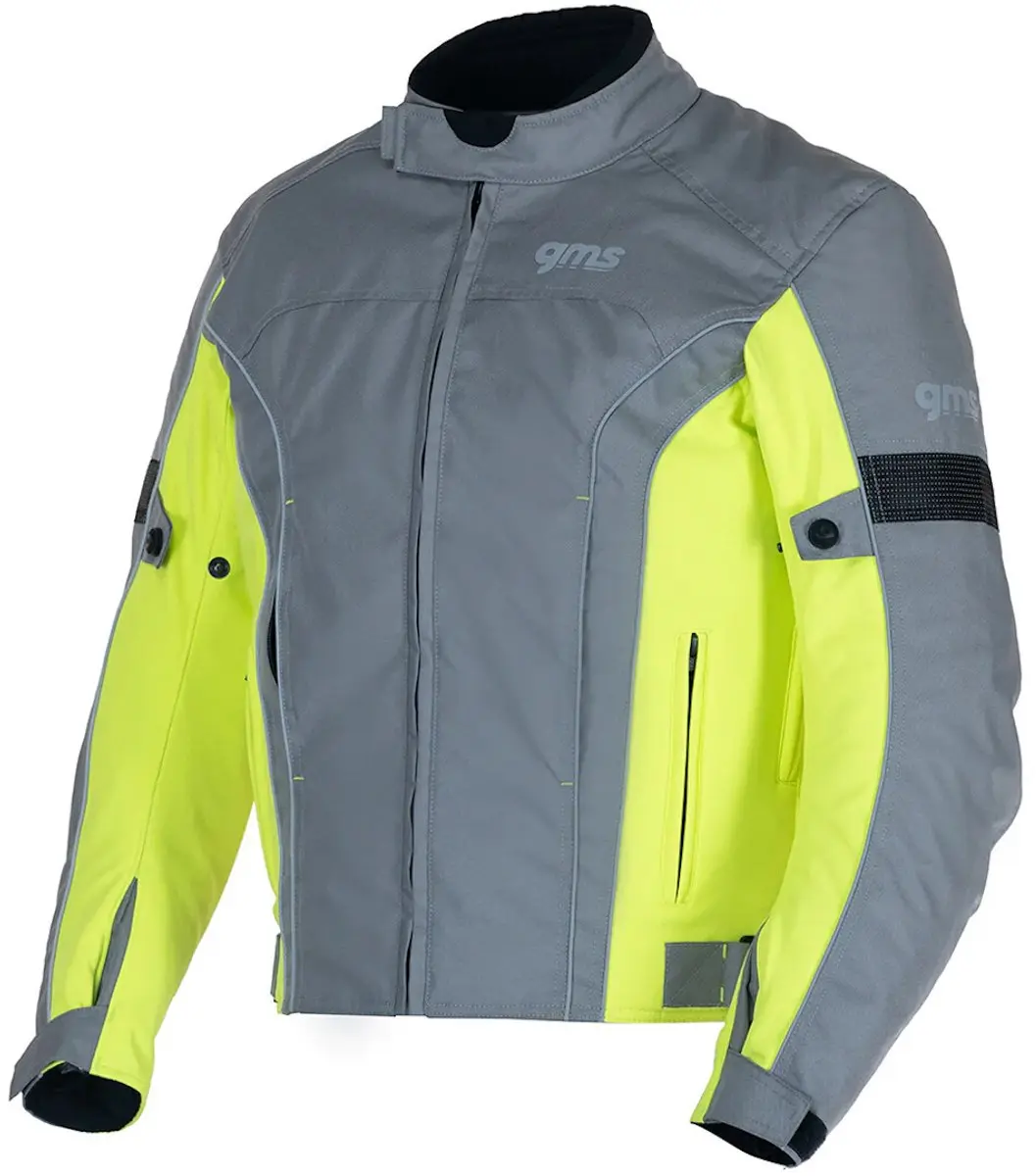 gms Lagos Grijs Geel Waterdichte Textiele Motorjas