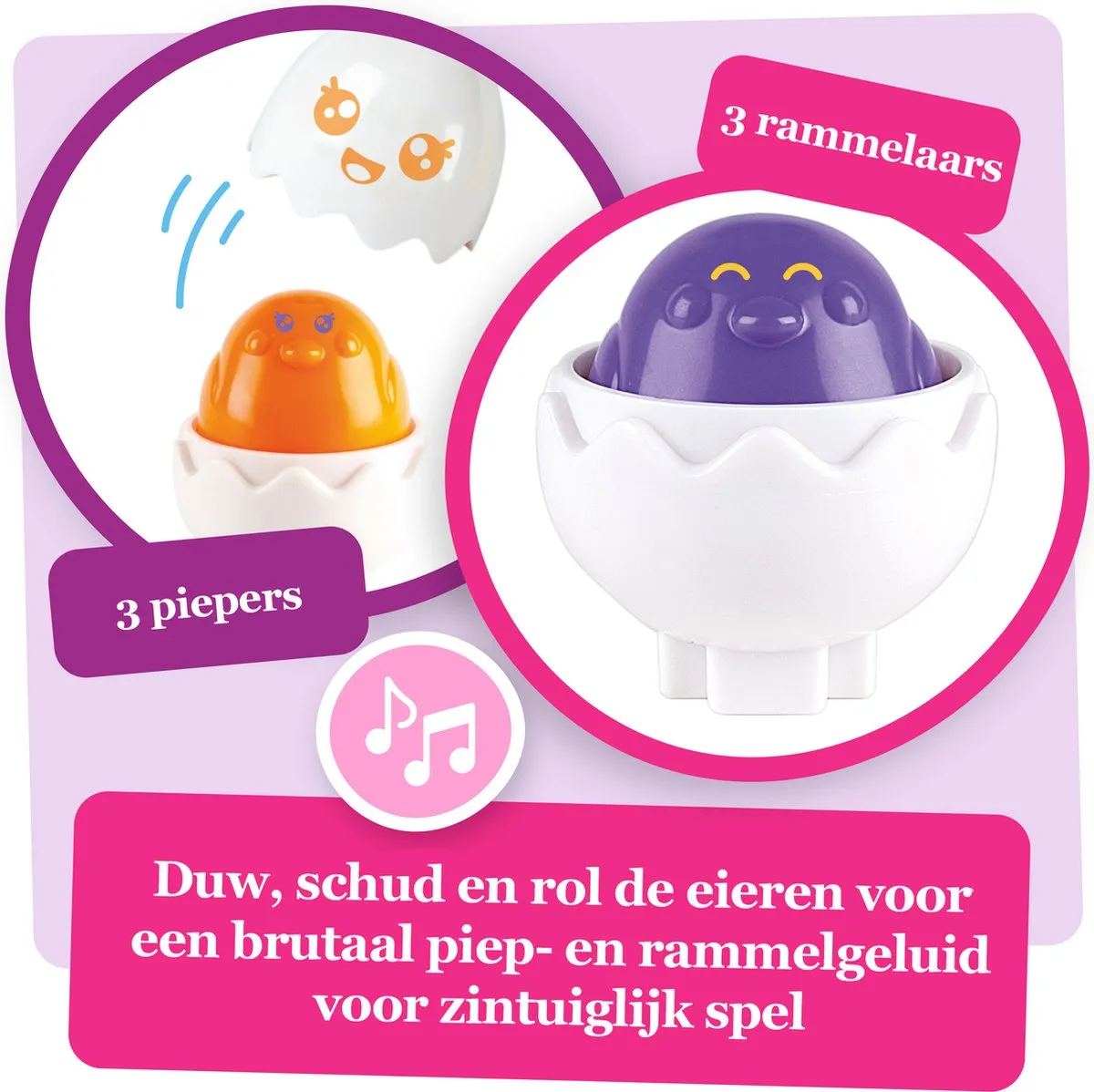 Tomy Hide & Squeak Verrassingseieren - Geel