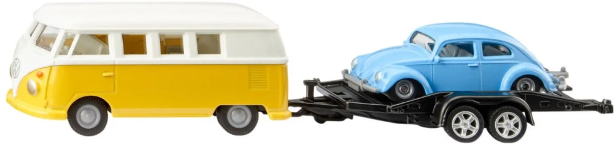SIKU 2567 VW T1 Samba met Transportwagen & Kever