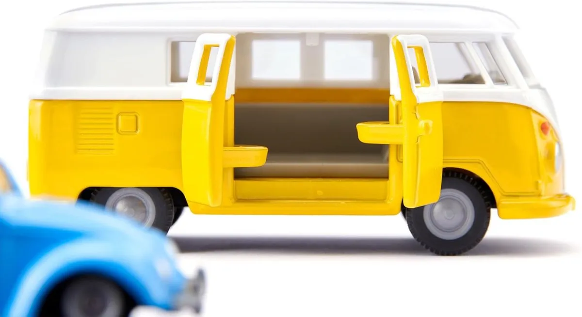 SIKU 2567 VW T1 Samba met Transportwagen & Kever - 1:50 - Metaal/Kunststof - Multicolor