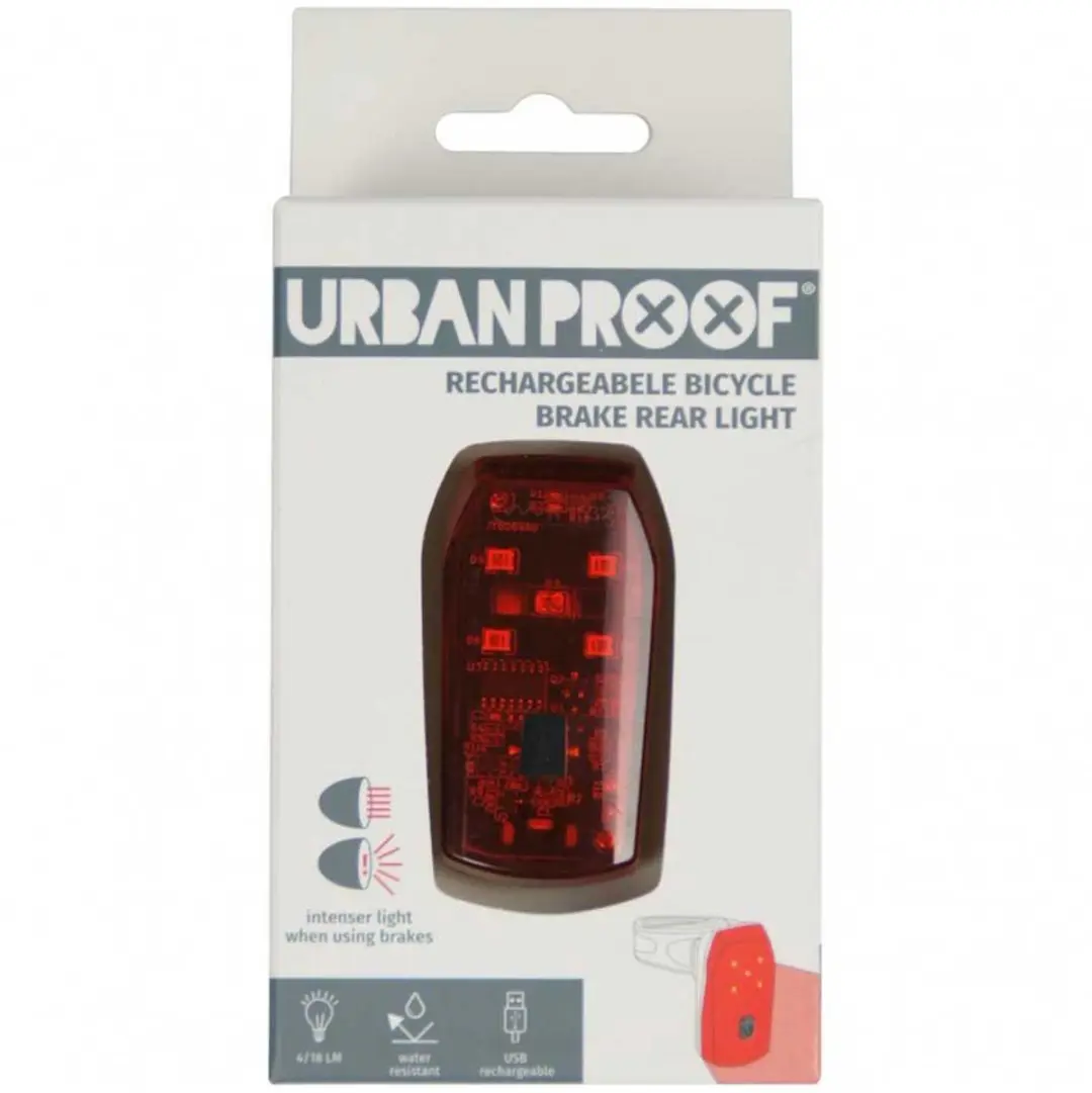 URBAN PROOF Ultra Bright USB Oplaadbaar Achterlicht - Zwart
