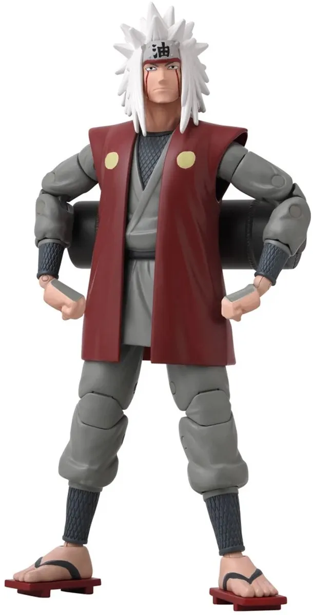 Bandai Naruto Shippuden Jiraiya Anime Heroes Figuur 17cm - Grijs/Rood