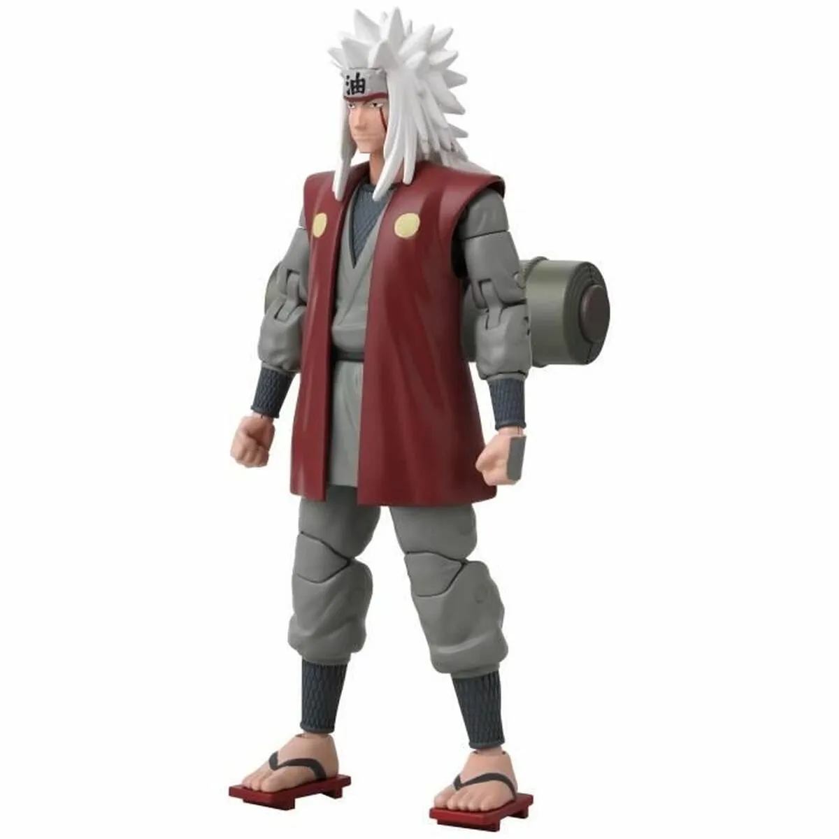 Bandai Naruto Shippuden Jiraiya Anime Heroes Figuur 17cm - Grijs/Rood