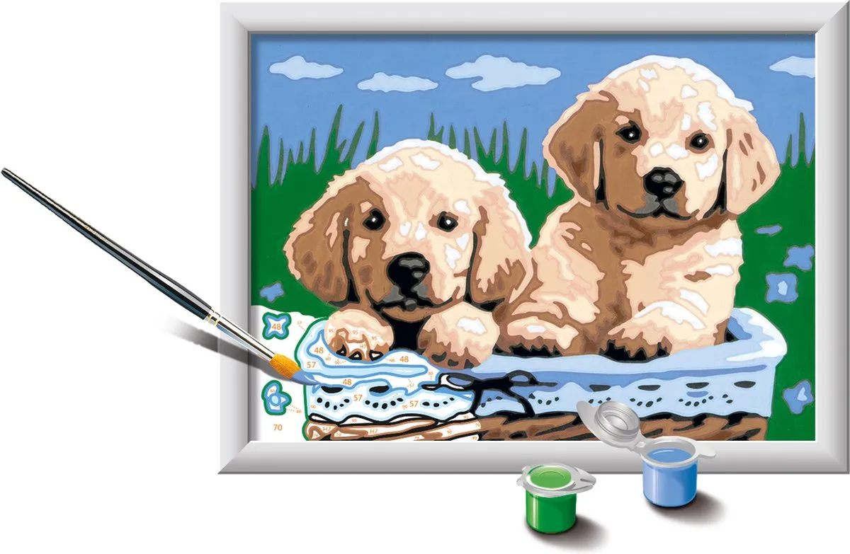 Ravensburger CreArt Cute Puppies Schilderen op nummer - Multicolor