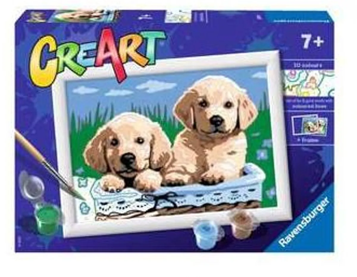 Ravensburger CreArt Cute Puppies Schilderen op nummer - Multicolor