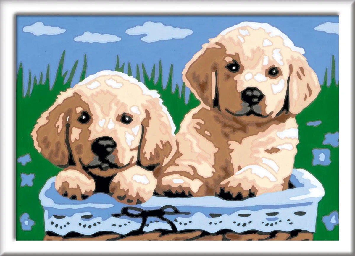 Ravensburger CreArt Cute Puppies Schilderen op nummer - Multicolor